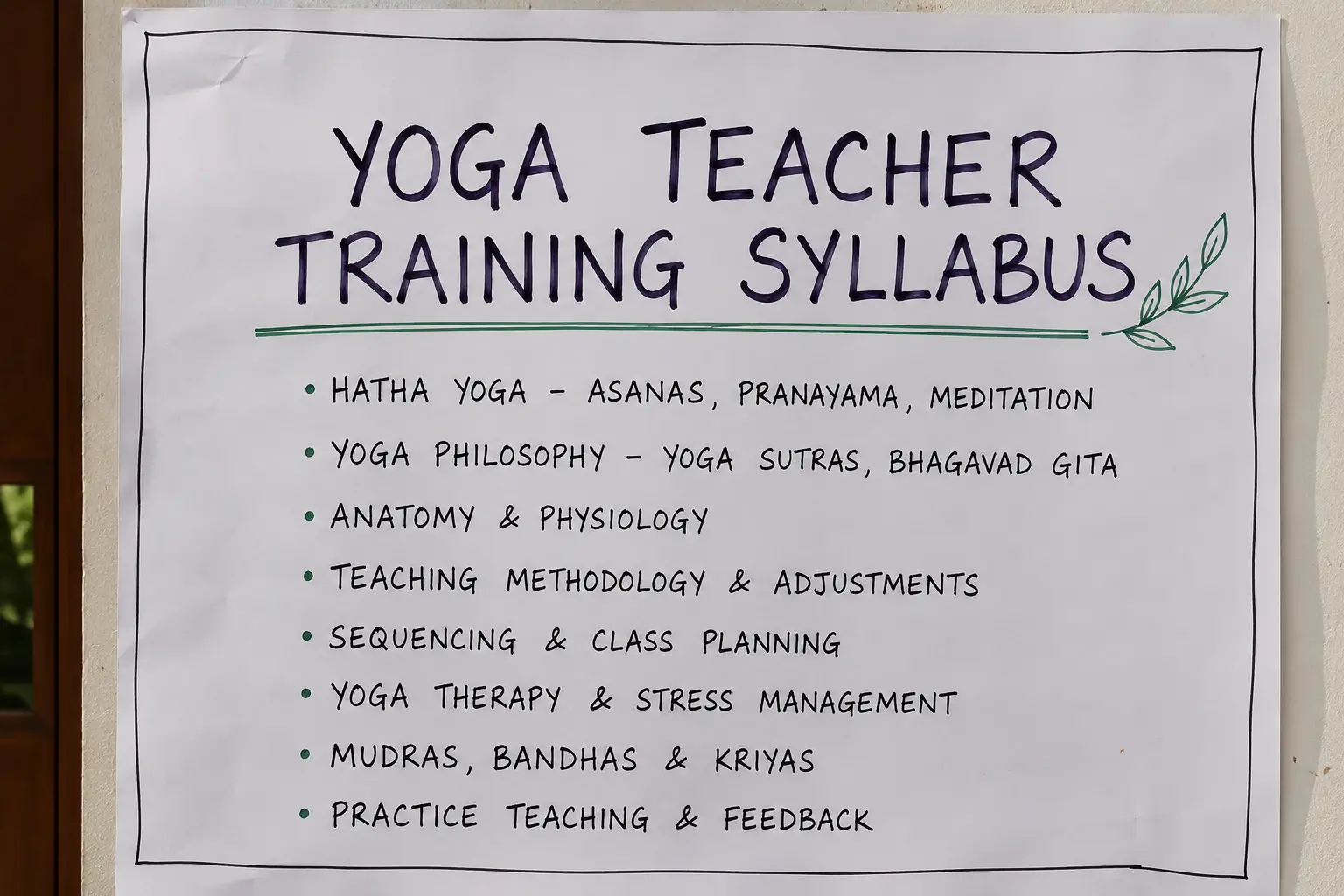 Syllabus Design For Yoga teacher TRaining